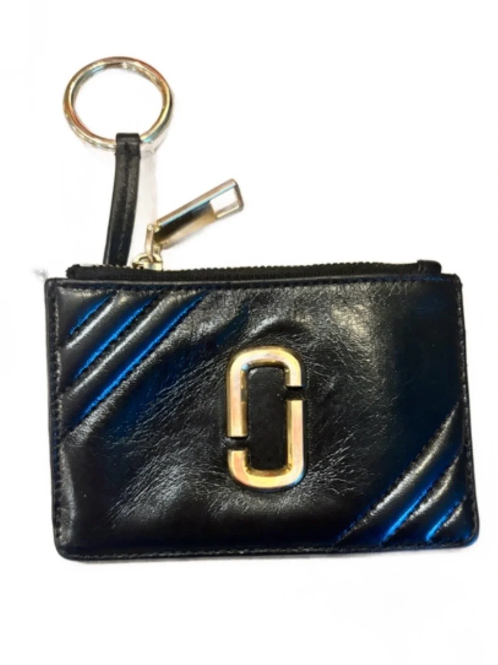 MARC JACOBS- Black Leather Snapshot Coin Pouch and card holder with keychain